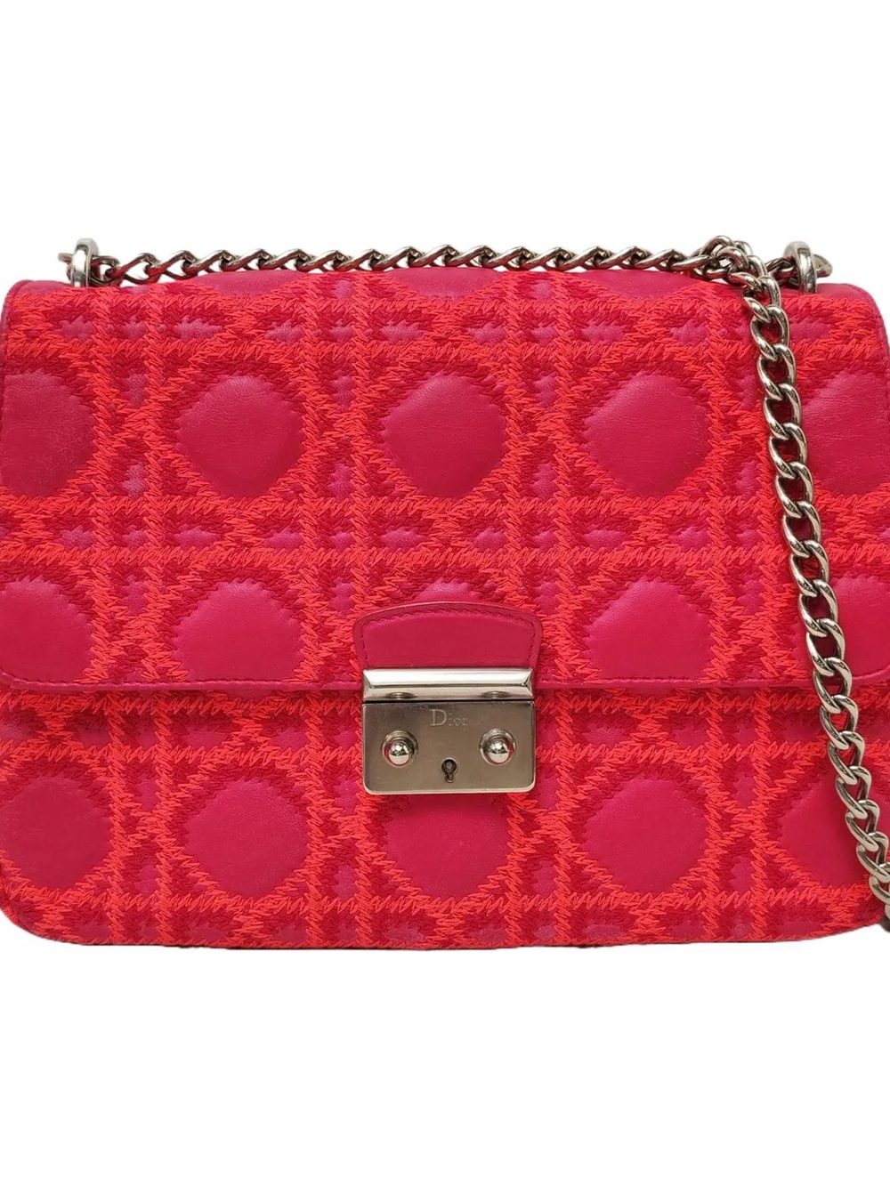 ♥️Dior Miss Dior Pink Red Quilted Chain Shoulder Bag ♥️